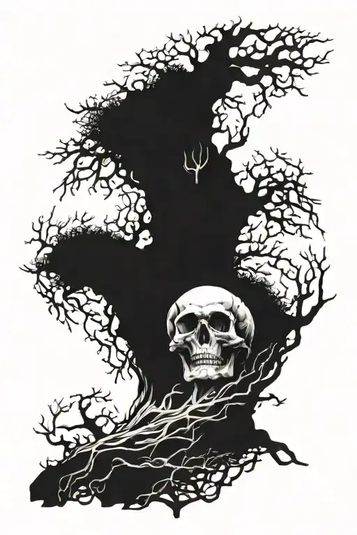 Skull Lady Death Tree Growing