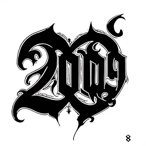 Number 2009 In Gothic Letters In Form