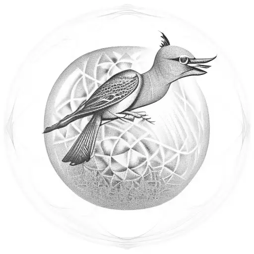 A Vitage Bird Wrapped Around A Crystal Ball