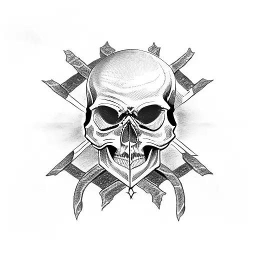 Skull With Bones Crossed