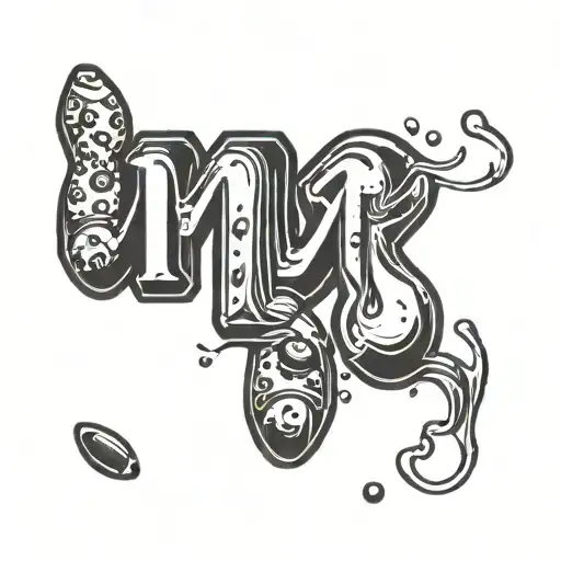 Spilled Ink Tattoo Creating The Word M&m