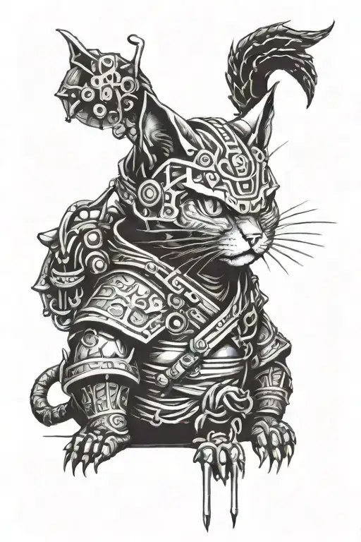 Samurai Cat Samurai Cyberpunk
