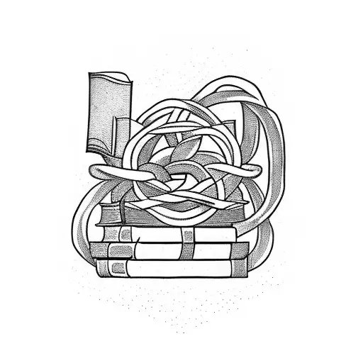The One Ring Intertwined With A Stack Of Books