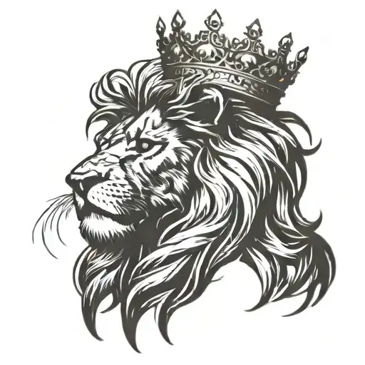 A Lion Wearing A Crown Made Of Thorns