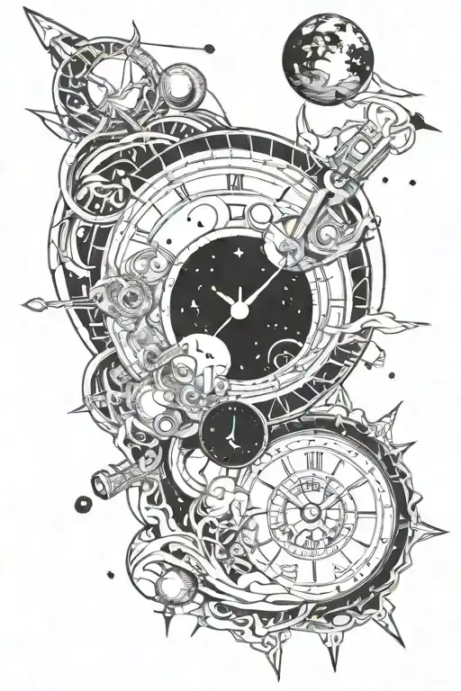 Space Theme And Time Piece