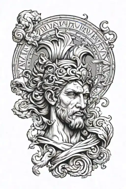 Sleeve Tattoo Design Featuring Roman Mythology