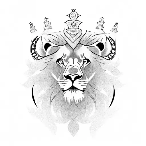 Lion Whit Crown