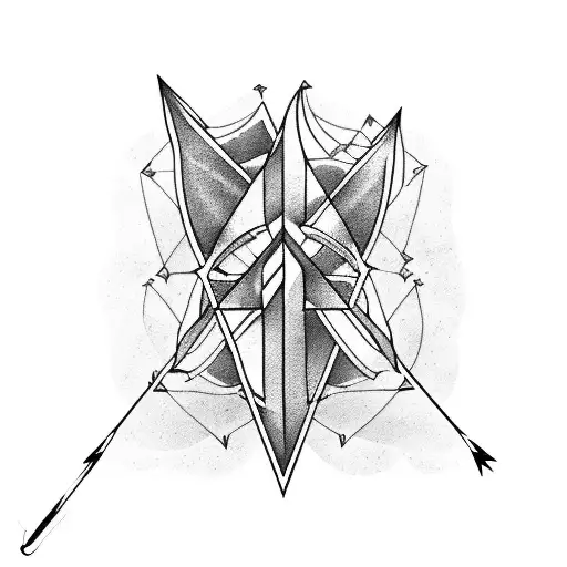 Combining A Geometrical Arrow With Lightning