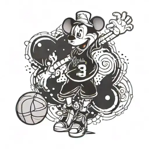 A Basketball Jersey Design With A Disney Character Holding A Basketball