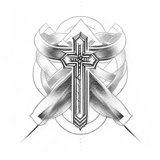 Cross With Taekwondo Black Belt