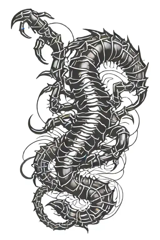 Scorpion Made Out Of Wire And Spines Forming The Shape