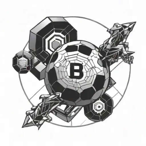 A Geometric Football Design Incorporating Elements Of A Bank Vault