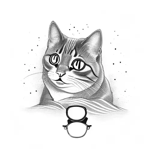 A Curious Cat Peeking Out From Behind A Bookshelf Filled With Adventure Novels