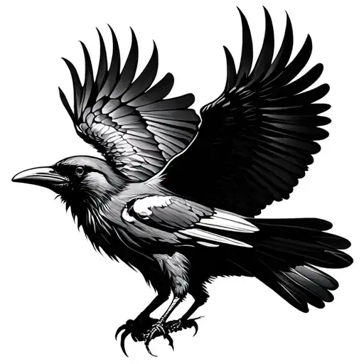 Raven Flying