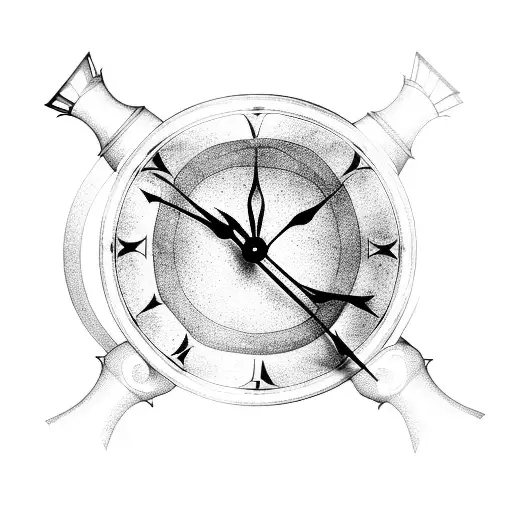 Clock Inside A Glass Bottle