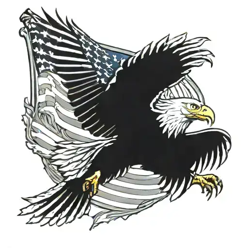 American Flag And Eagle