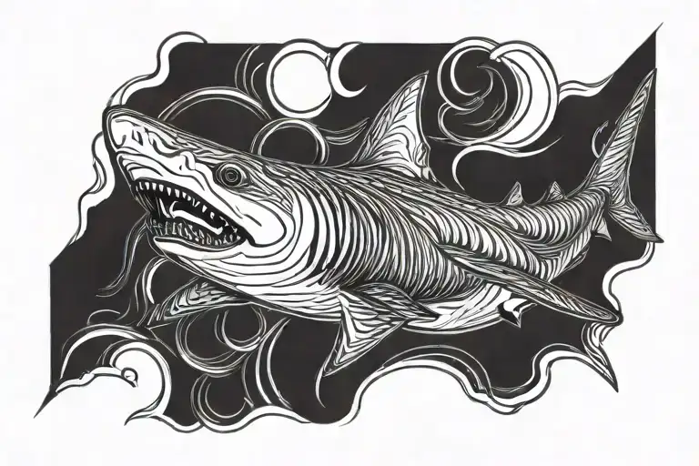 Top View Of Swimming Shark