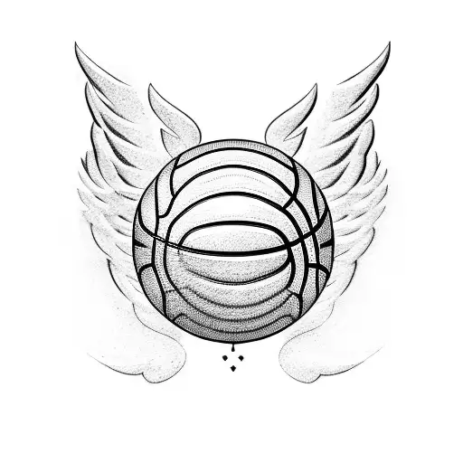 A Basketball With Wings And A Crown