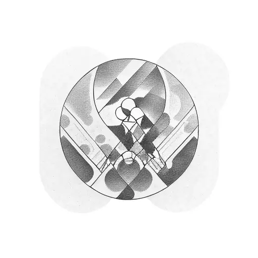 A Man Swiming In A Music Disk