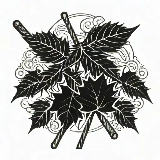 Heavenly Scene Marijuana Leaf Hockey Sticks Holly Plant