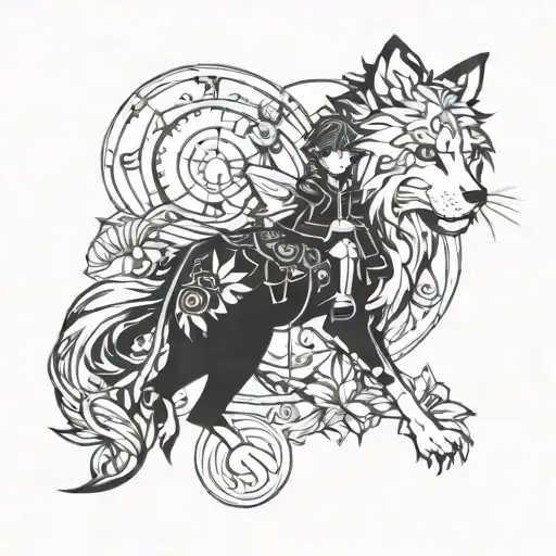 Incorporate Anime Characters Into A Tattoo Design Representing Your Love For Animals