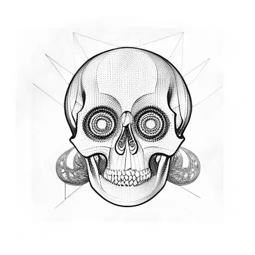 Architecture Collage Forming A Skull