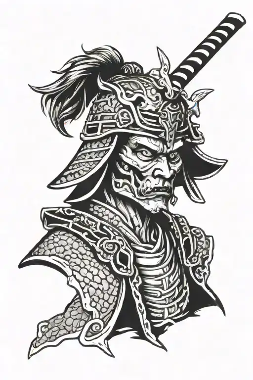 Samurai Zombie Head