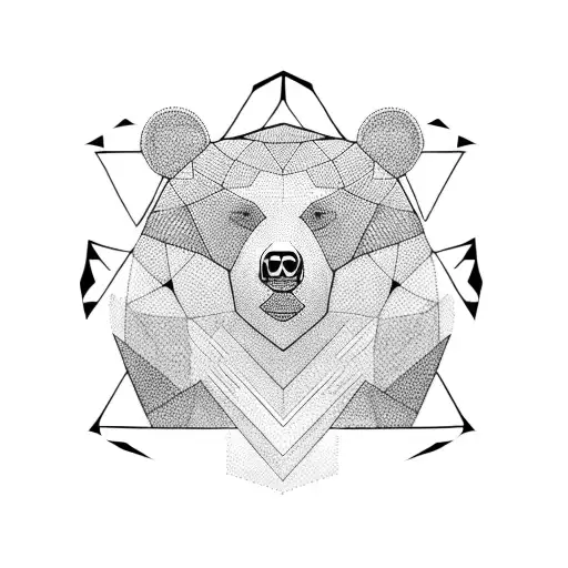 A Geometric Bear Design Incorporating Acanthus Leaf Patterns