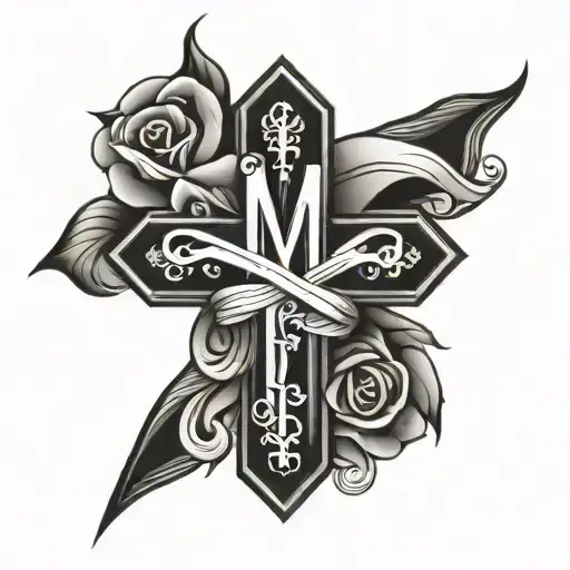 Cross With Mom And Dad Name For Men