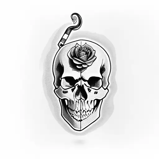 Skull Smoking Spliff