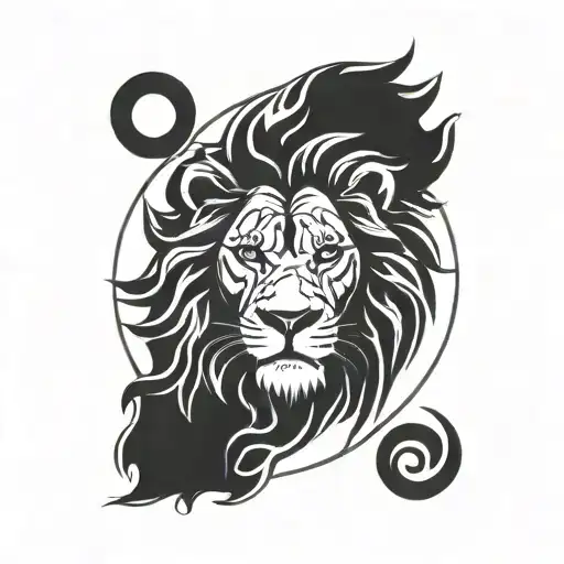 Lion With Lion Horoscope Symbol
