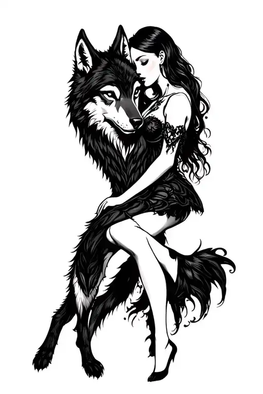 Wolf Goth With A Woman In Love