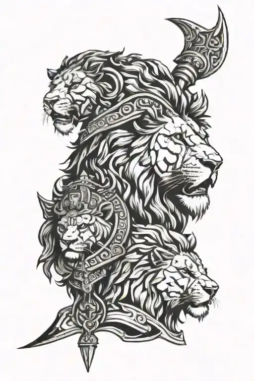 Lion And Spartacus Gladiator