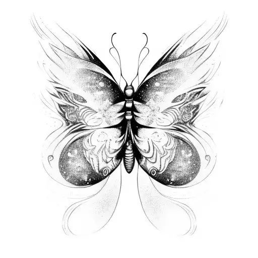 Butterfly Wings Transforming Into A Galaxy