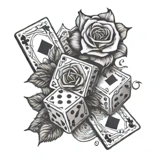 Money Cards Rose Dice