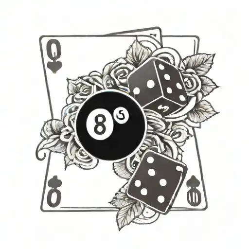 Money Cards Rose Dice 8 Ball