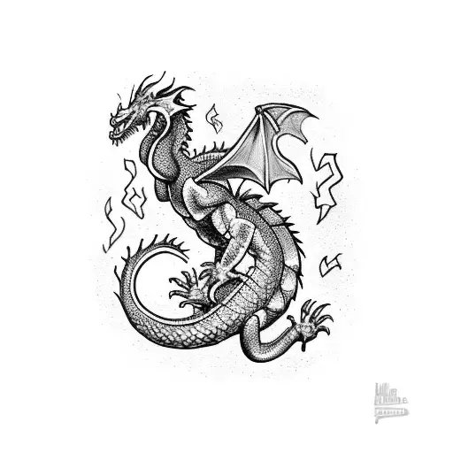 A Dragon In A Wrestling Match