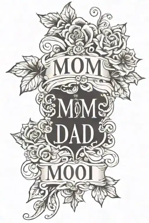 Mom And Dad Name Written