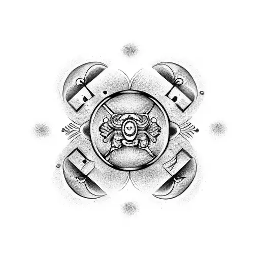 Gemini Tattoo With Yin Yang Symbol