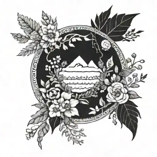 Circle Tattto Circle Of Life Plants Flowers Animals Seasons