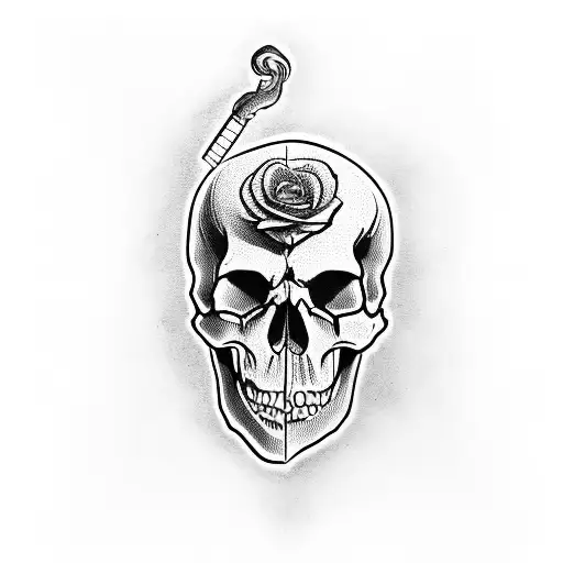 Skull Smoking Spliff