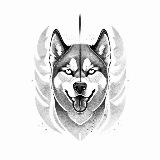 Fierce Husky In A Storm