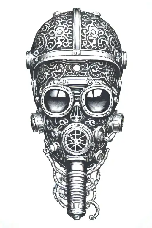 Antique Deep Sea Scuba Mask With Skull Inside Helmet