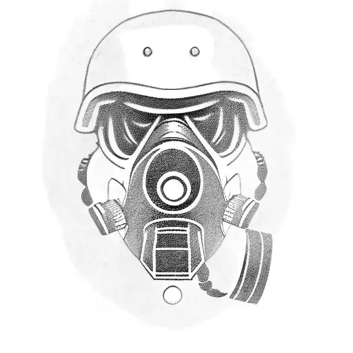 Samurai With Gas Mask Portrait