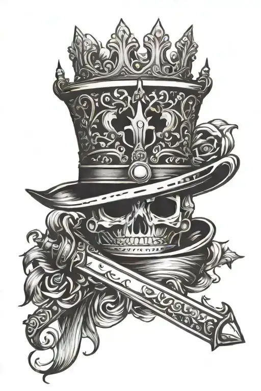 Sword With Crown On Top Hat