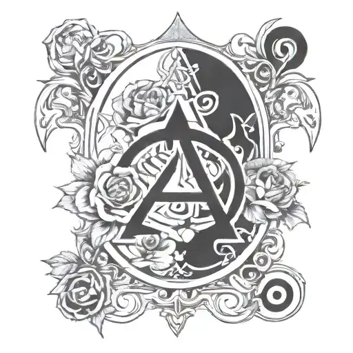 Christian Alpha Omega With Rose Intertwined