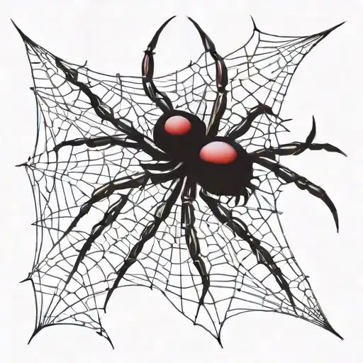 Gothic Black Widow Spider On A Barbed