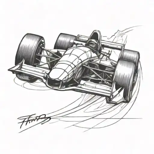 Incorporate A Sleek Racing Car Into A Dynamic Tattoo Design