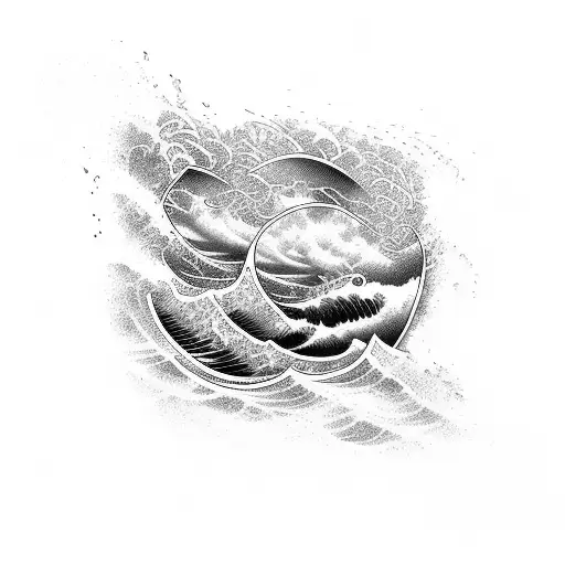 Motorboat Racing Through A Wave-filled Ocean