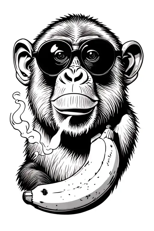 Monkey With Sunglasses Smoking A Banana Talking